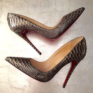 Christian Louboutin So Kate Python Pumps
